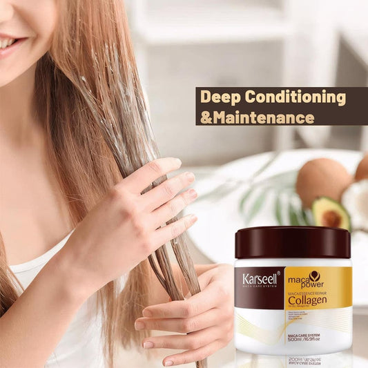 Karseell Collagen Hair Treatment Mask | Deep Repair & Conditioning with Argan Oil | Intensive Hair Mask for Dry & Damaged Hair | 500ml (16.90 oz)