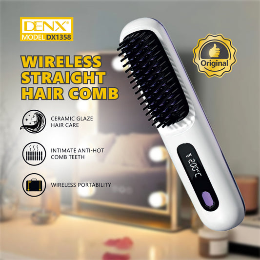 Wireless Straight Hair Comb – Portable Fast Heat, No Hair Damage