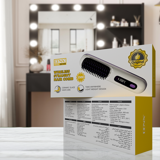 Wireless Straight Hair Comb – Portable Fast Heat, No Hair Damage