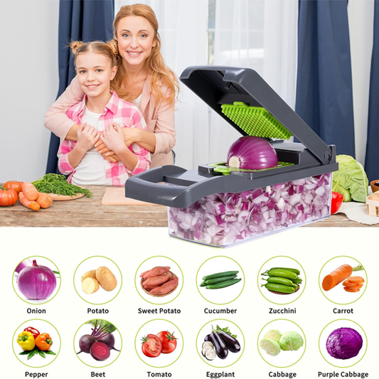 Vegetable Cutter, Chopper & Slicer – 8-in-1 Multifunctional Kitchen Tool 🥗
