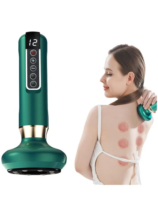 💚 Smart 3-in-1 Cupping  Massage Device – Portable Anti-Cellulite Body Sculpting Massager with Heat 🔥 Negative Pressure 💨