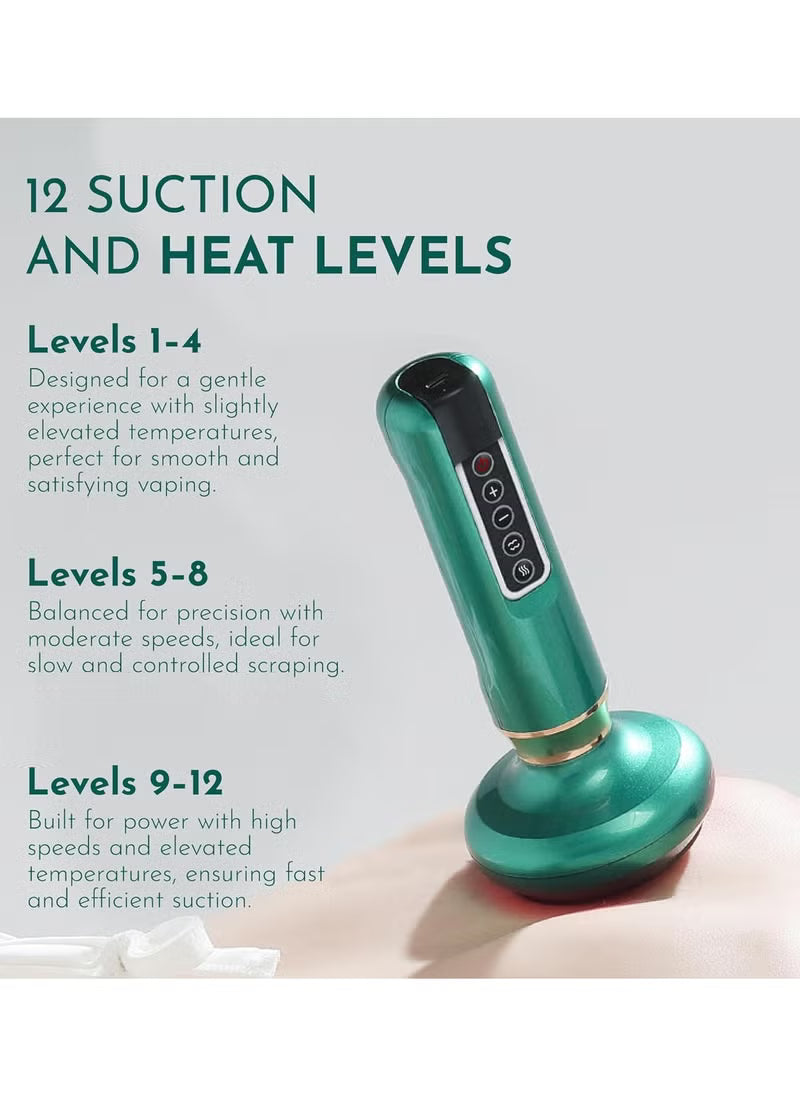 💚 Smart 3-in-1 Cupping  Massage Device – Portable Anti-Cellulite Body Sculpting Massager with Heat 🔥 Negative Pressure 💨