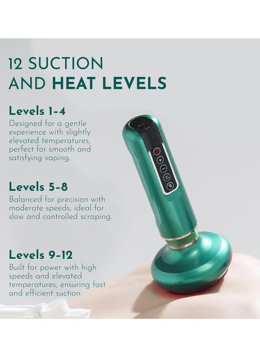 💚 Smart 3-in-1 Cupping  Massage Device – Portable Anti-Cellulite Body Sculpting Massager with Heat 🔥 Negative Pressure 💨