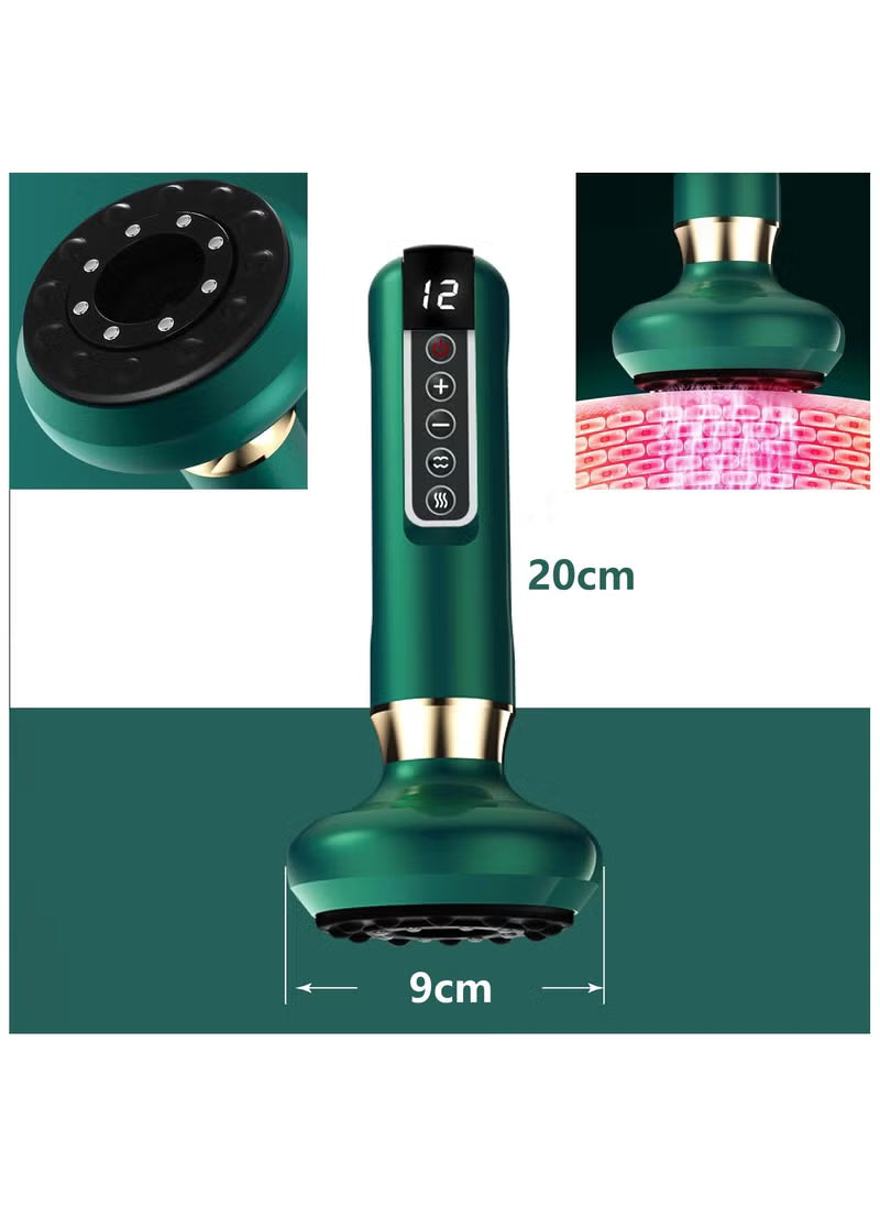 💚 Smart 3-in-1 Cupping  Massage Device – Portable Anti-Cellulite Body Sculpting Massager with Heat 🔥 Negative Pressure 💨